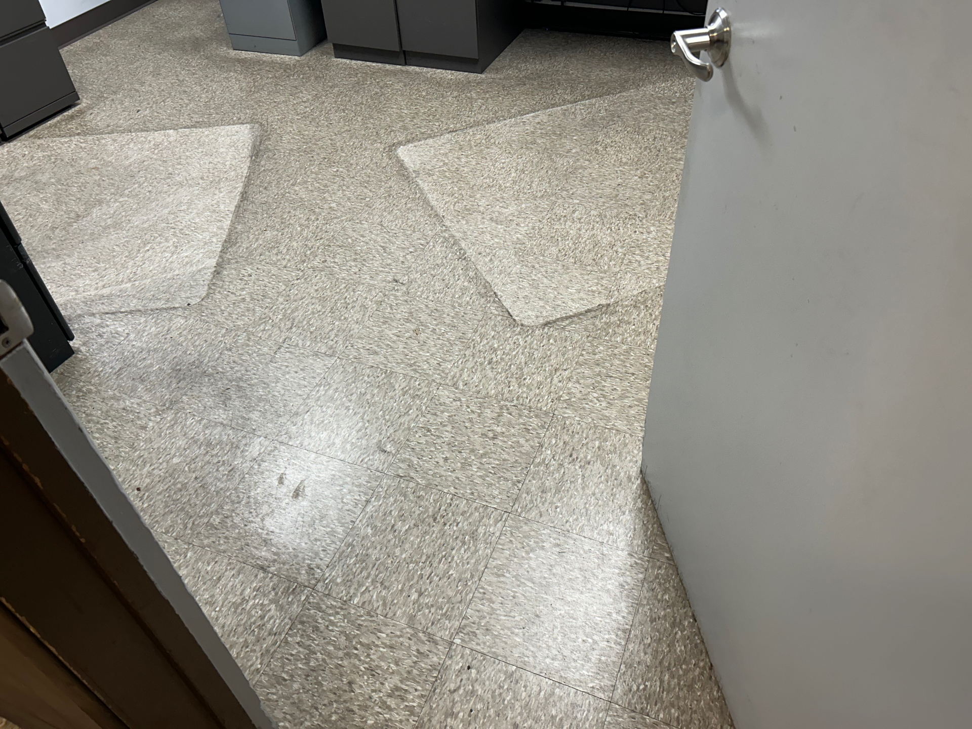 Office Tile Restoration before professional cleaning